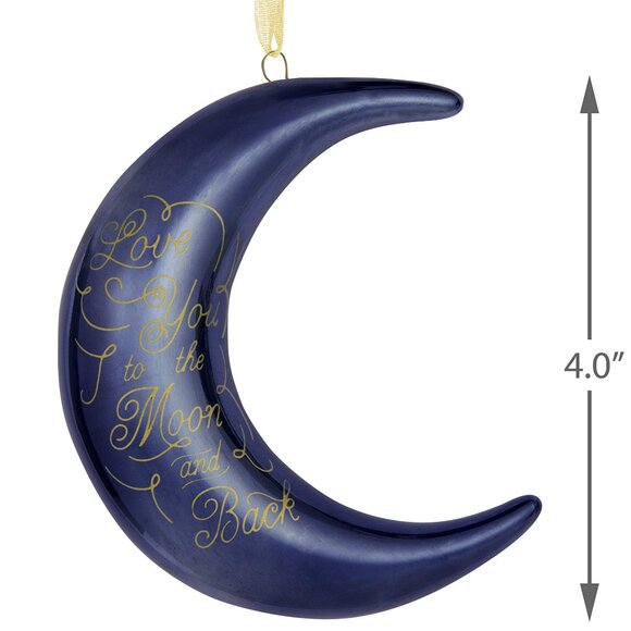 New! Porcelain Love You to the Moon & Back Hallmark Signature Premium Ornament - Picture 2 of 4